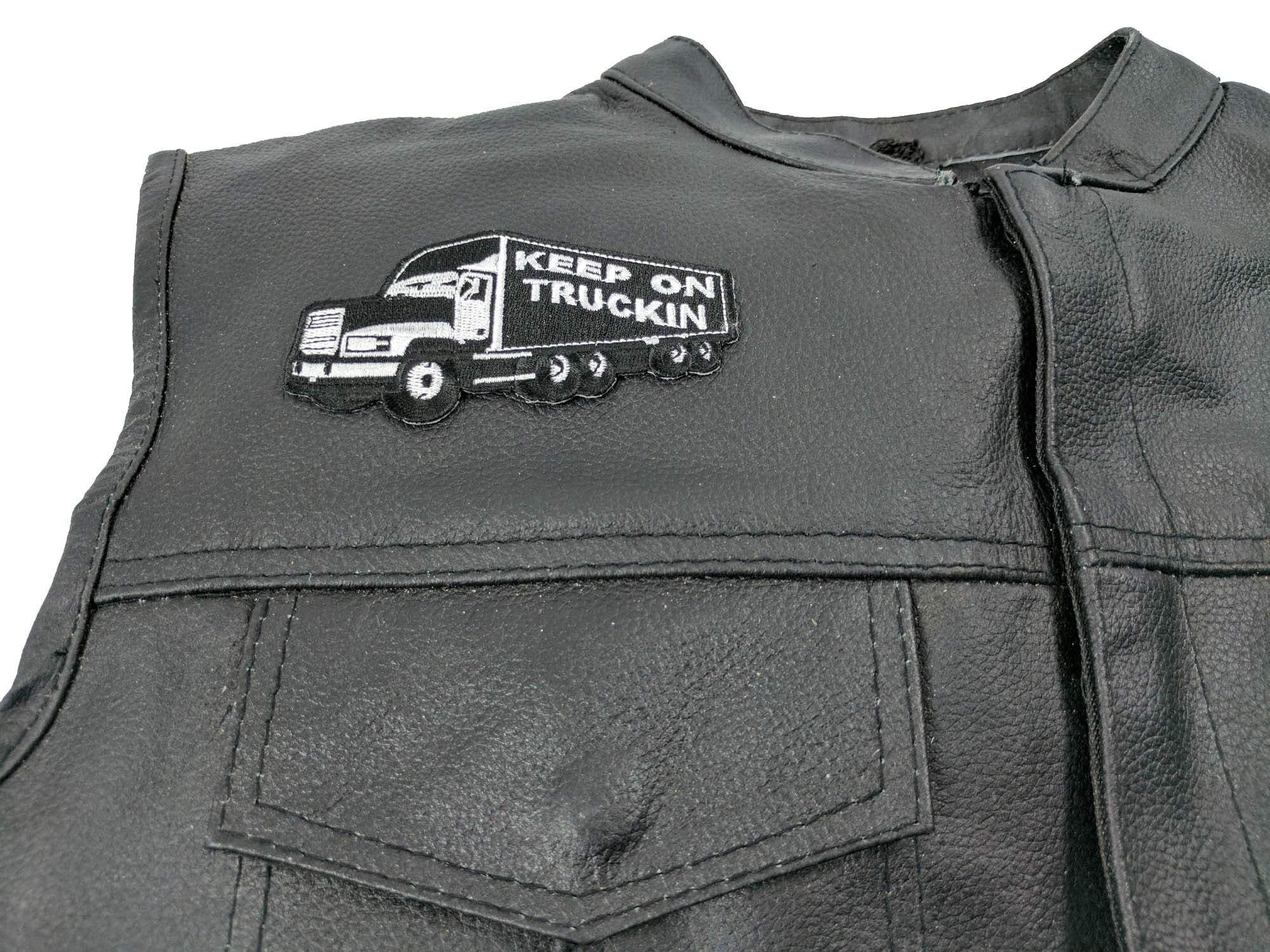 Keep On Trucking Iron-On Patch - Fun and Retro Design for Enthusiasts (  4 x 3 inch )